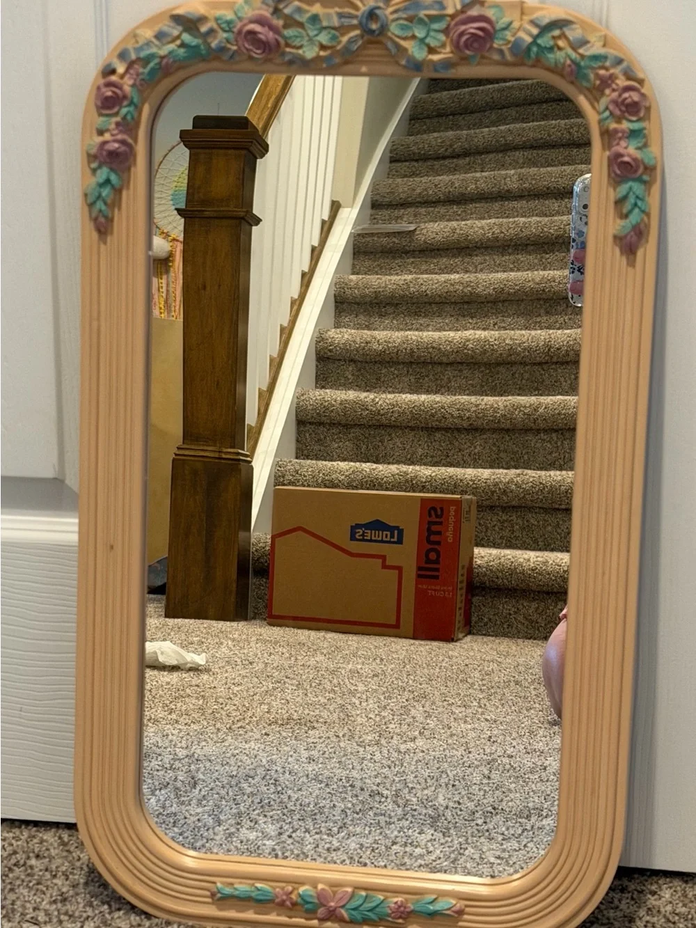 Vintage Homco Bow and Floral Mirror
